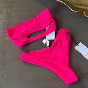 LOVEWAVE XENIA MATCHING BIKINI SET IN HOT PINK S